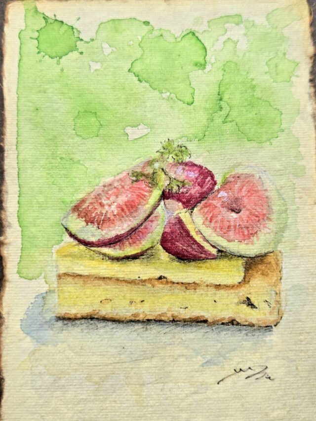 I Painted a Fig Tart | Starting from the Shadows in Watercolour